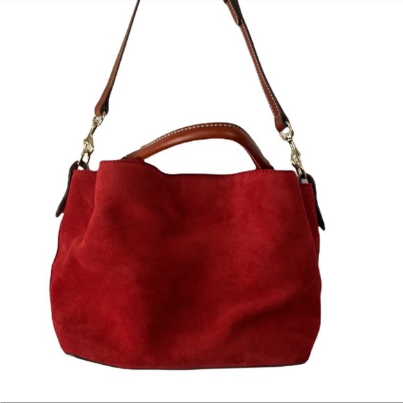 NWOT Dooney & Bourke Small Brenna Satchel in Red Suede - Picture 8 of 14